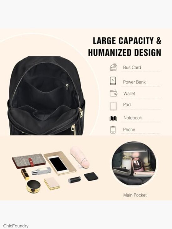PU Leather Laptop Backpack with Detachable Charms for Women